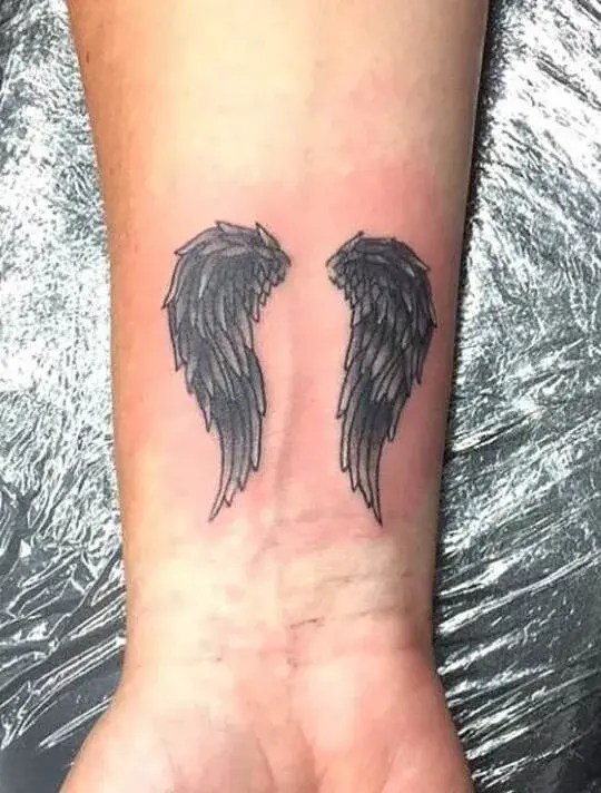 Angel Wing Tattoo Design on Wrist