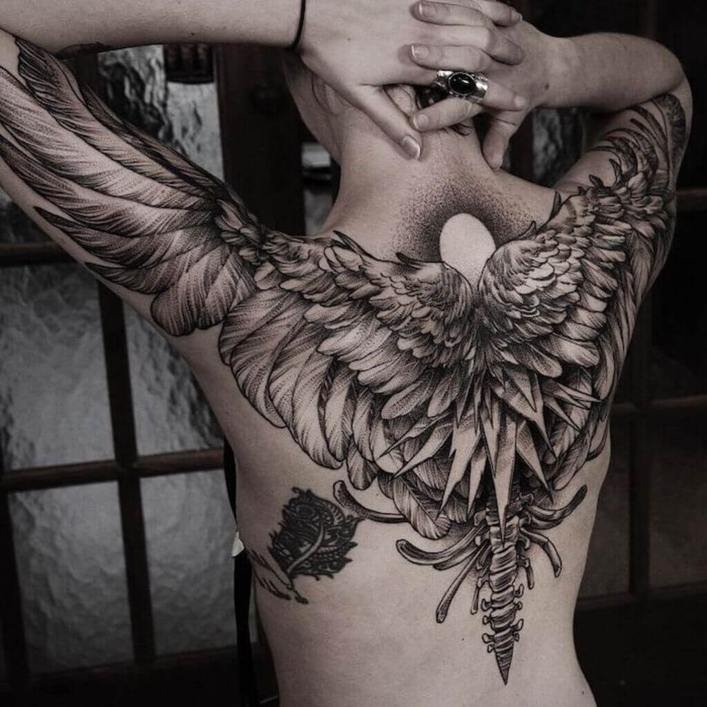 Angel Wings Back Tattoo Designs 3