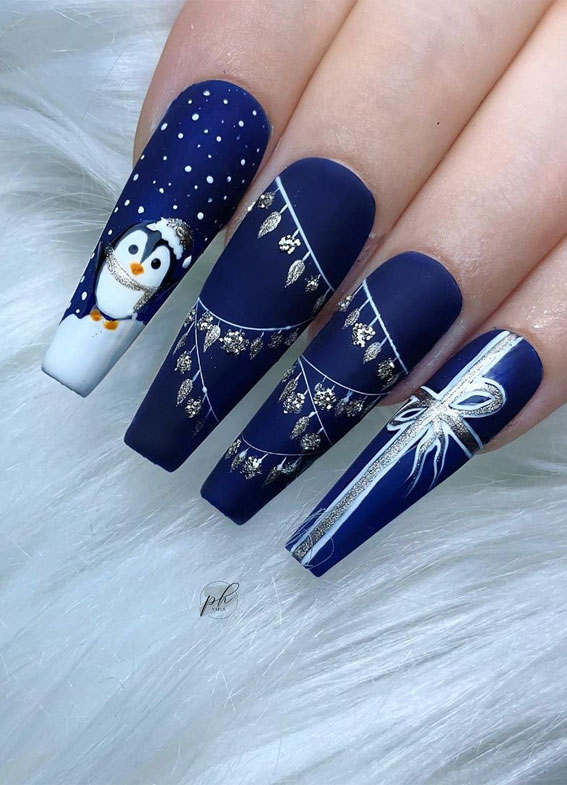 Blue Coffin Festive Nail Art