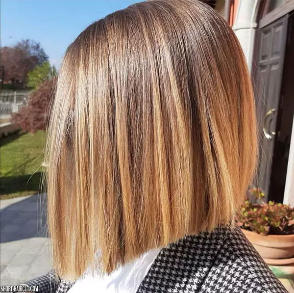 Brown Bob with Blonde Highlights 1