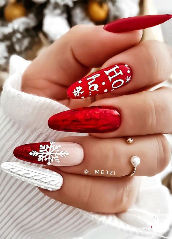 Christmas snowflake nails