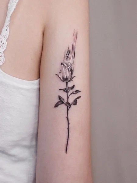 Feminine Flame Tattoo