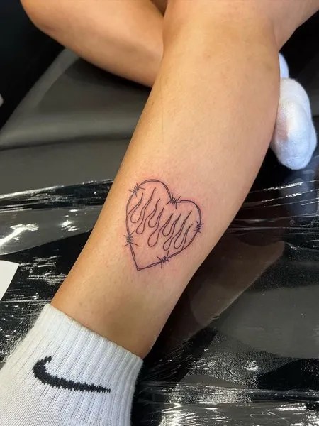 Flame Heart Tattoo