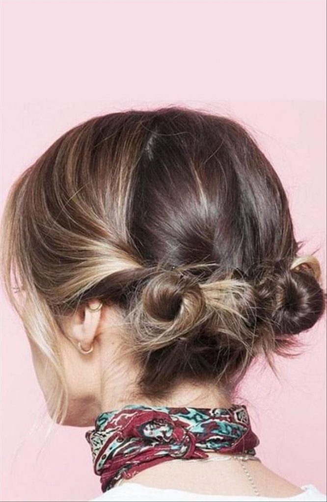 Pretty two buns hairstyles 1