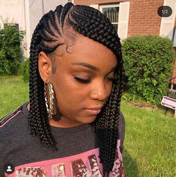 Short Braided Hairstyle for Black Women