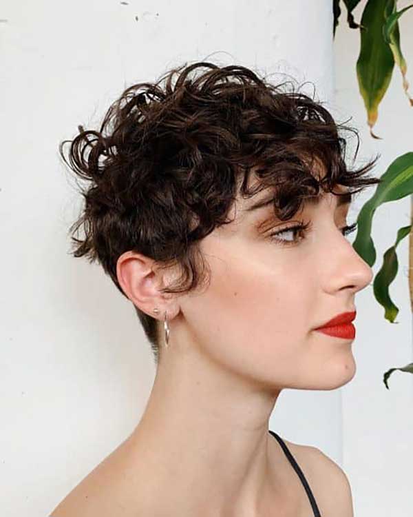 Short and Thick Curly Bangs