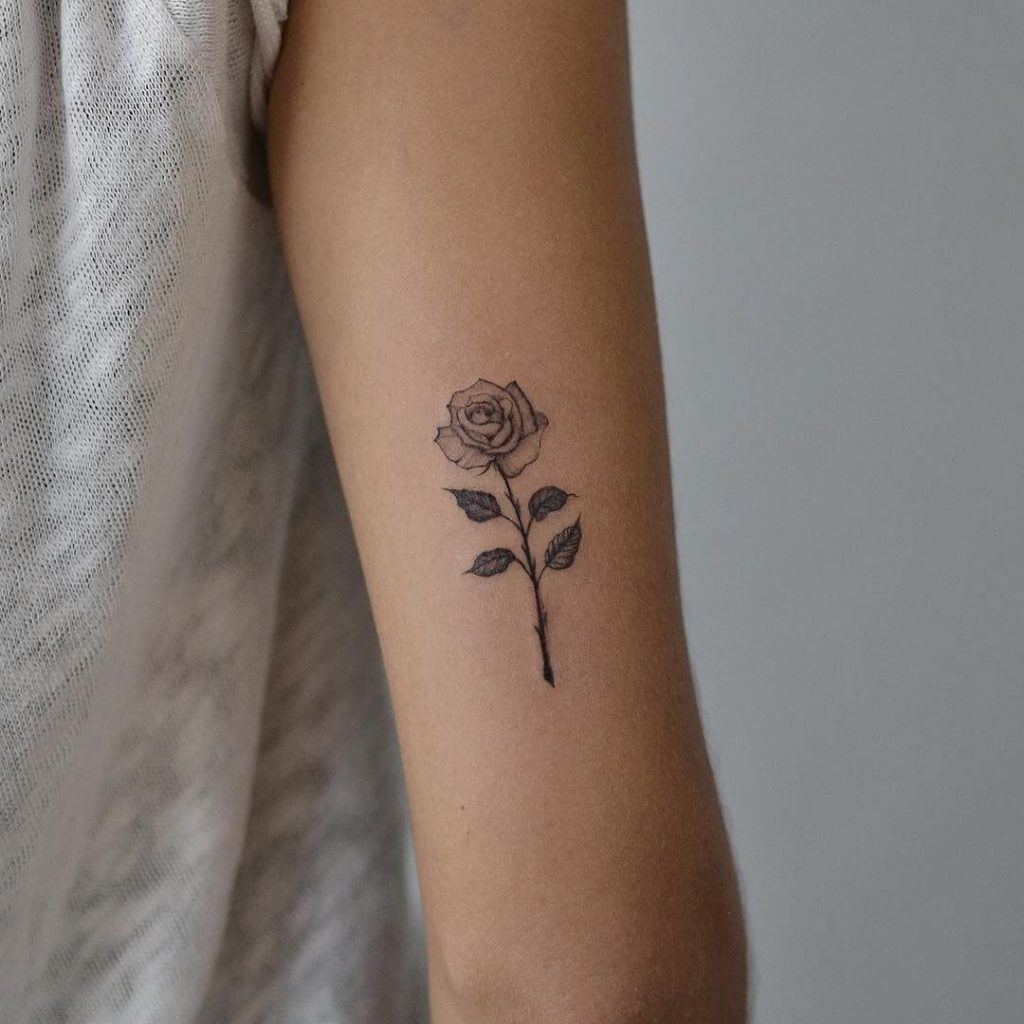 Single Rose Wrist Tattoo 2