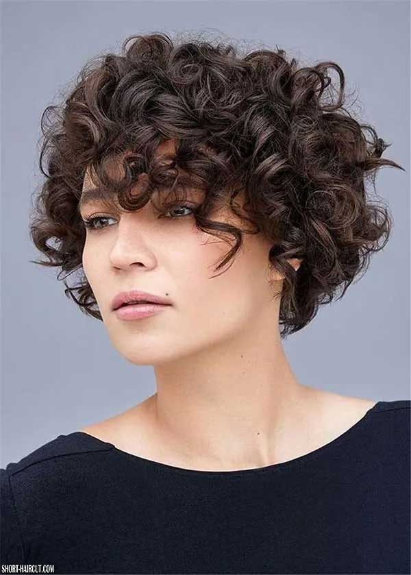 Very Short Curly Bob Hairstyle 1