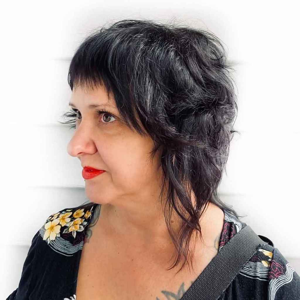 medium length shag haircut for old ladies