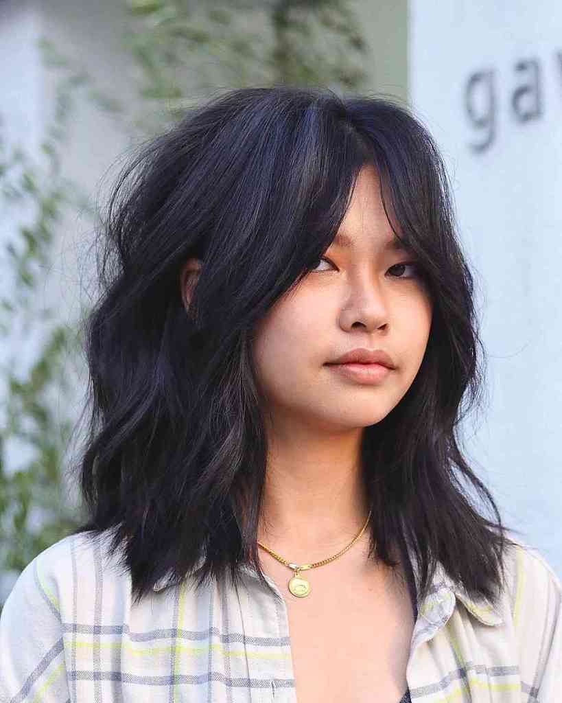 medium to long shag haircut