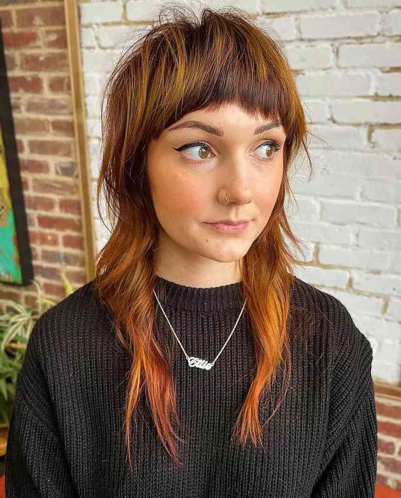 shag cut rounded shaggy bangs