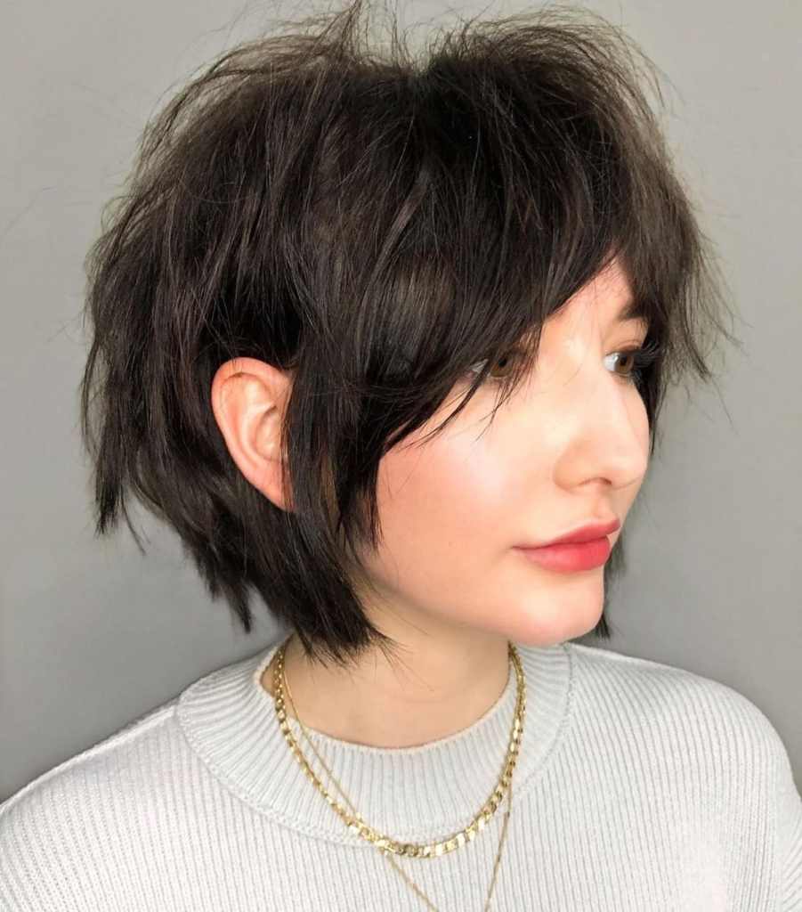 short shag with bangs