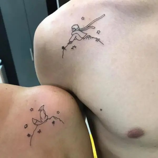 tatuagem de casal o pequeno principe